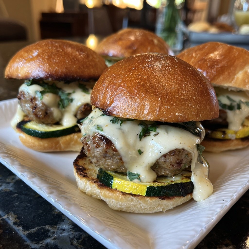 Sliders with Grilled Zucchini
