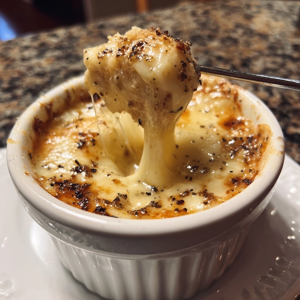 Fondue with White Cheddar and Garlic
