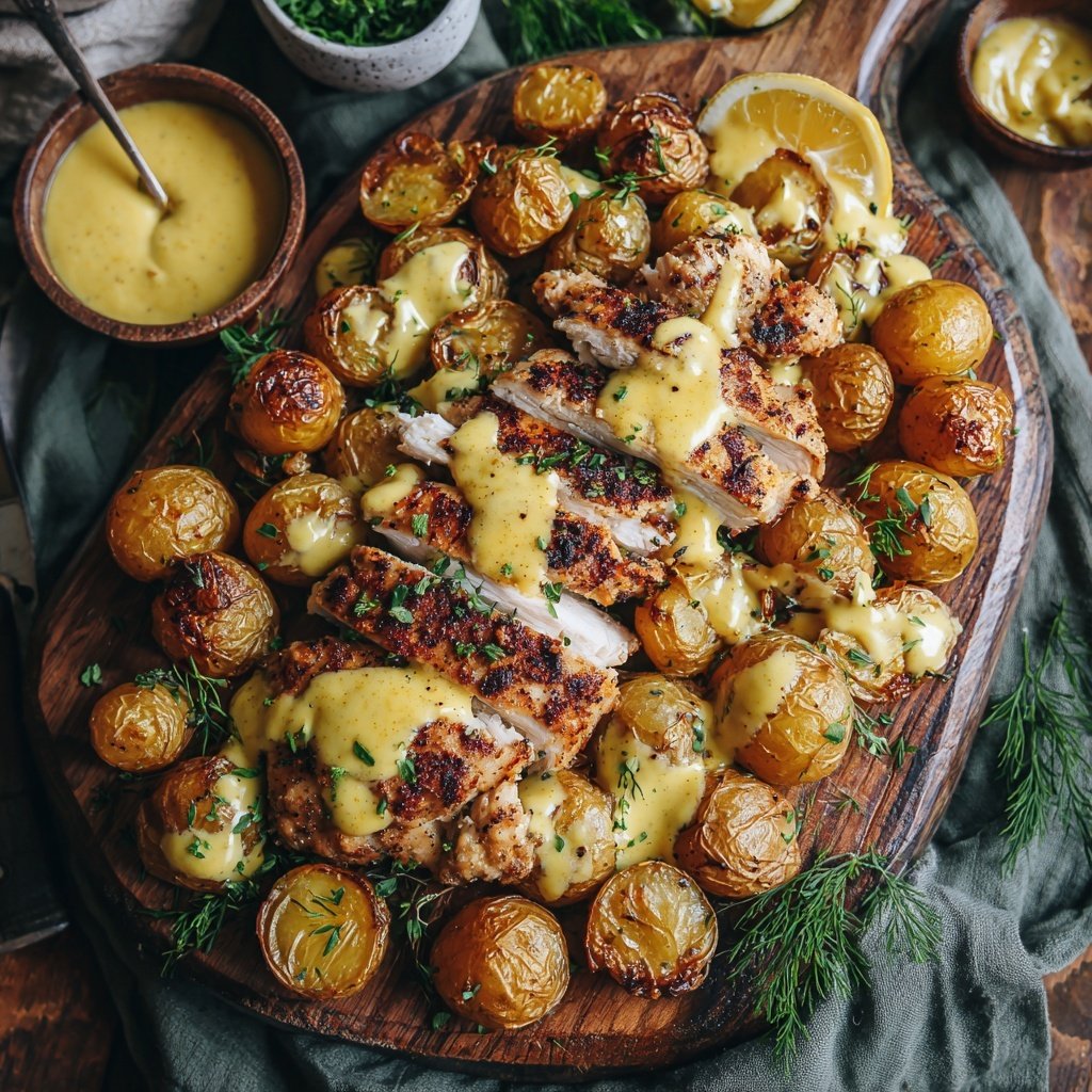 Creamy Dijon Chicken With Roasted Potatoes