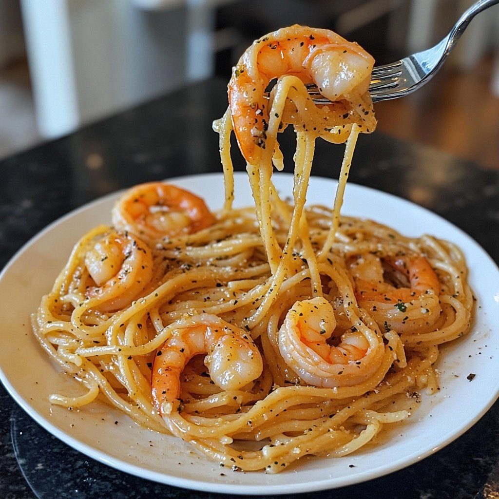 15-Minute Garlic Shrimp Pasta