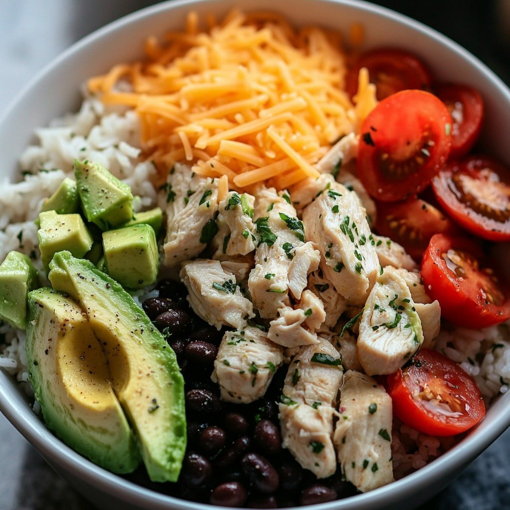 Light Chicken Burrito Bowl Lunch