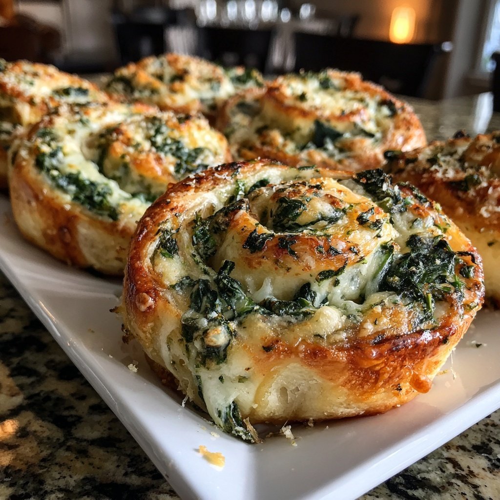 Super Bowl Appetizer Baked Spinach Pinwheels
