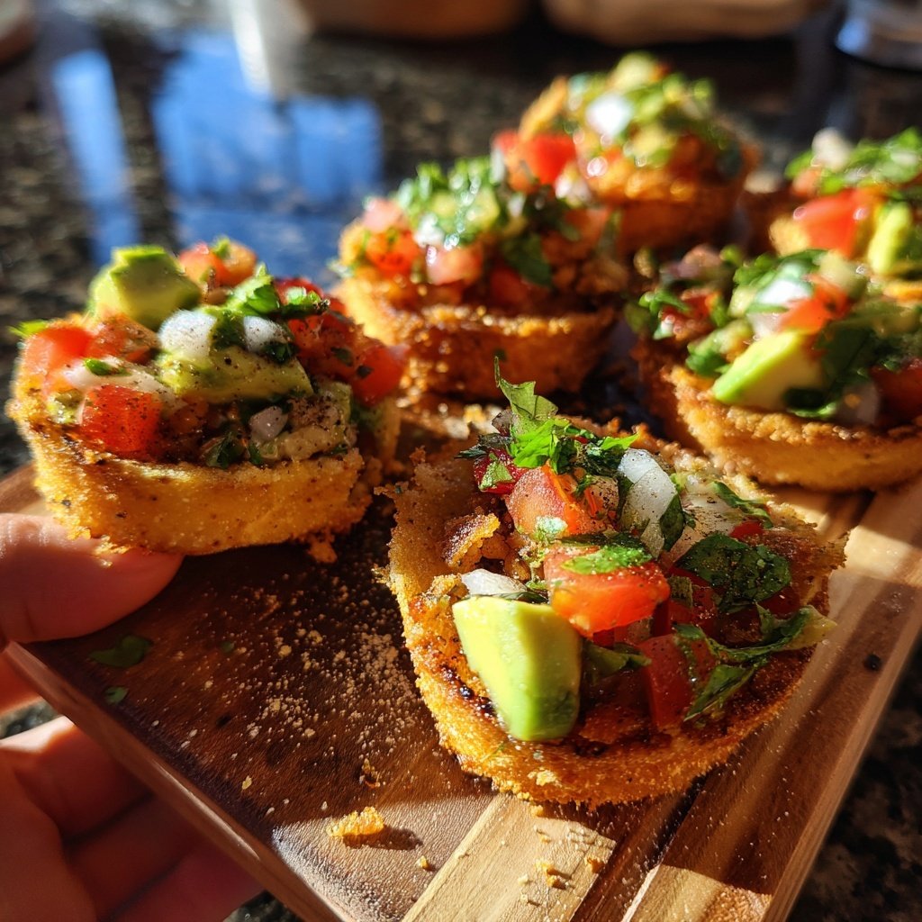 Super Bowl Crispy Veggie Tostada Bites