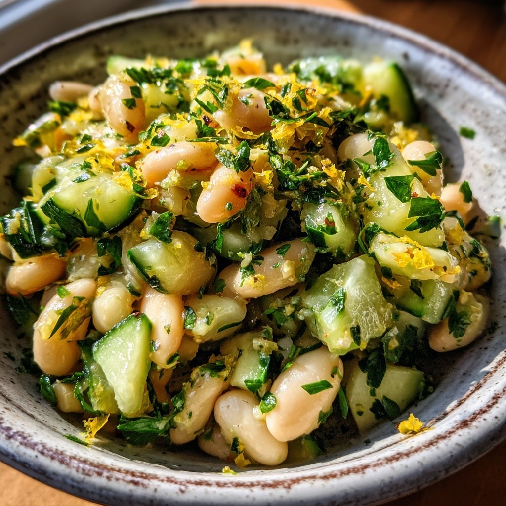 Healthy Lunch White Bean Lemon Salad